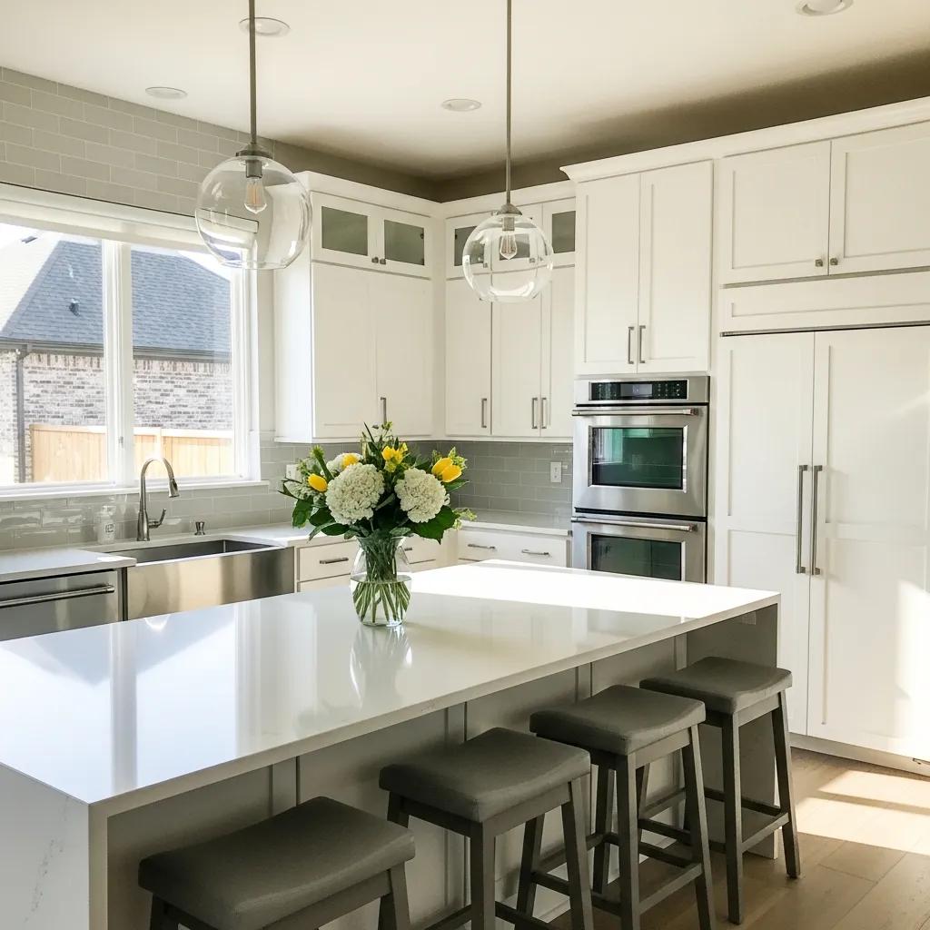 Modern kitchen remodel in Collin County with stylish cabinetry and inviting atmosphere